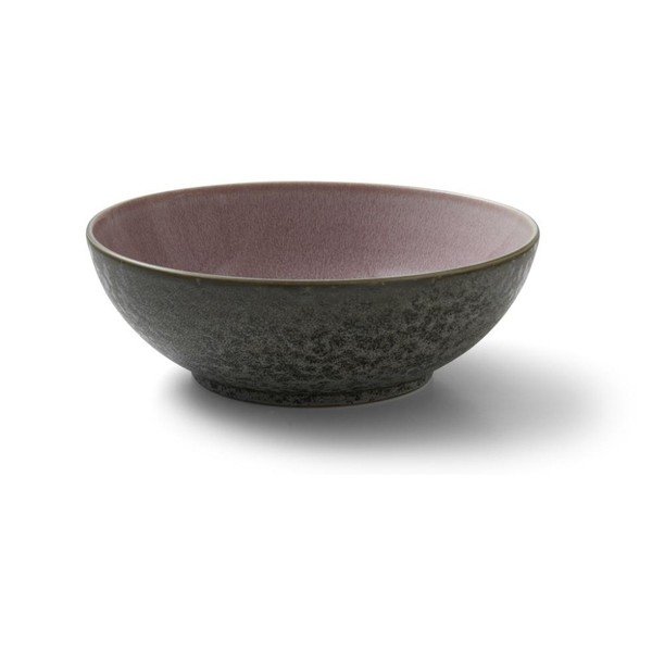 Šedá kameninová salátová mísa s vnitřní glazurou v růžové barvě Bitz Mensa, průměr 30 cm-image-1