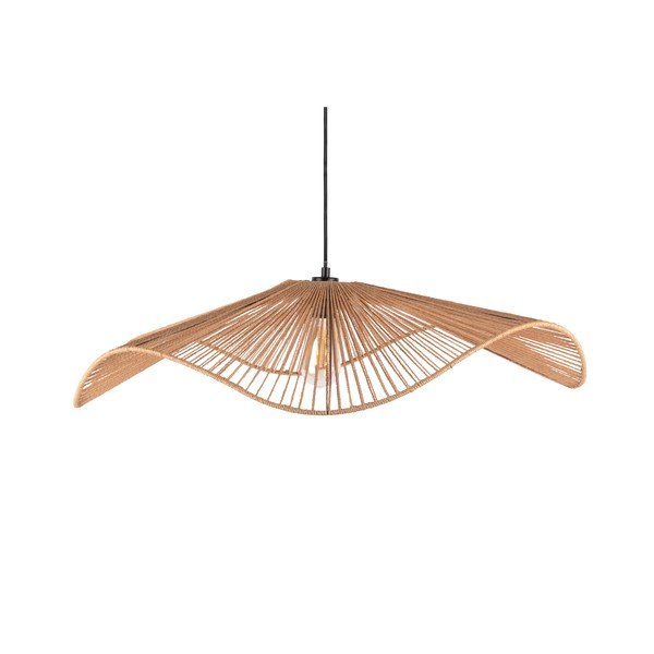 Naturaalset värvi metallist ripplamp paberpunutud varjuga, läbimõõduga 80 cm Sombra - Leitmotiv