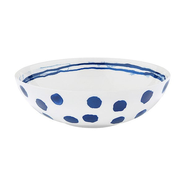 Modrobílý hluboký porcelánový talířek Santiago Pons Dotty, ⌀ 19 cm 