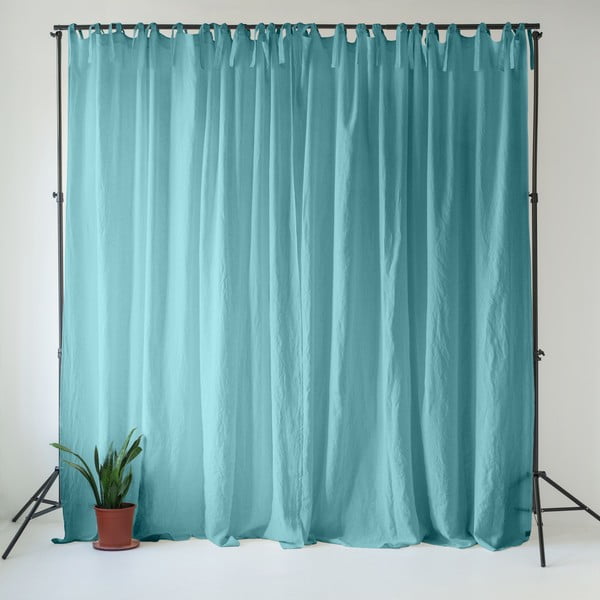 Türkiissinine linane kardin 140x170 cm Coastal Blue - Linen Tales