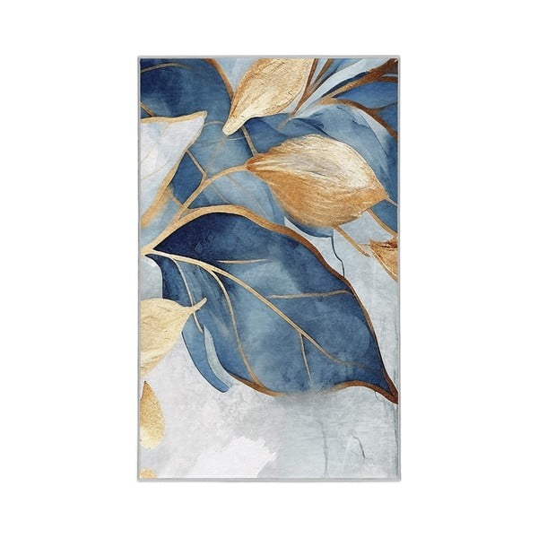 Sinine-kuldne pestav vaip 120x180 cm Golden Leaves - Mila Home