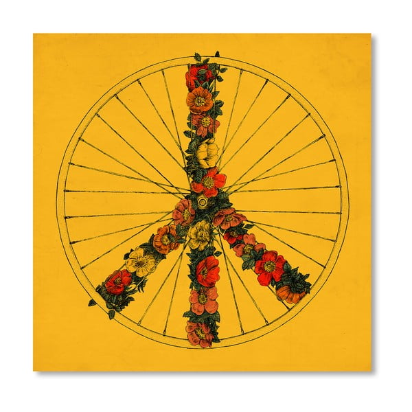 Plakát Peace And Bike od Florenta Bodart, 30x30 cm