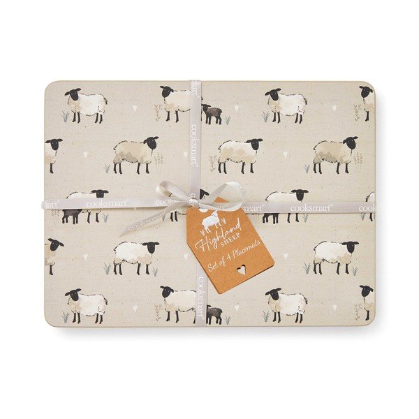 Korgist laualinad 4 tk komplektis 21,5x29 cm Highland Sheep - Cooksmart ®-image-2