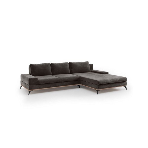 Tumepruun nurgas diivanvoodi sametkattega , paremas nurgas Astre - Windsor & Co Sofas-image-2