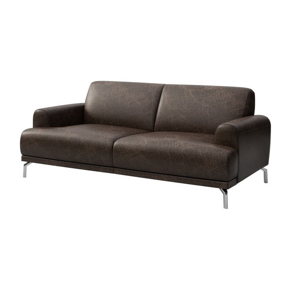 Tumepruun nahast diivan , 170 cm Puzo - MESONICA-image-2
