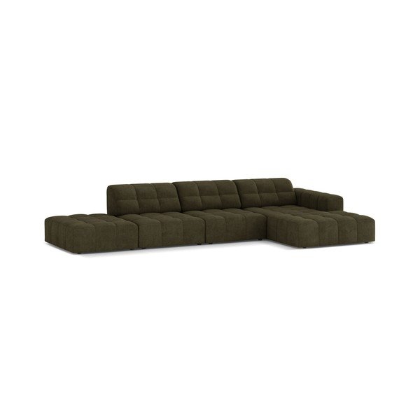 Khaki värvi šenill-nurgadiivan (parem nurk/diivanvoodiga) Chicago - Cosmopolitan Design-image-1