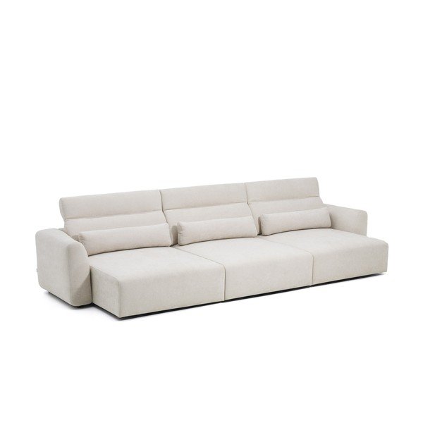 Beež šenilldiivan lamamisdiivan tugitooliga 410 cm Lares - Kave Home-image-2