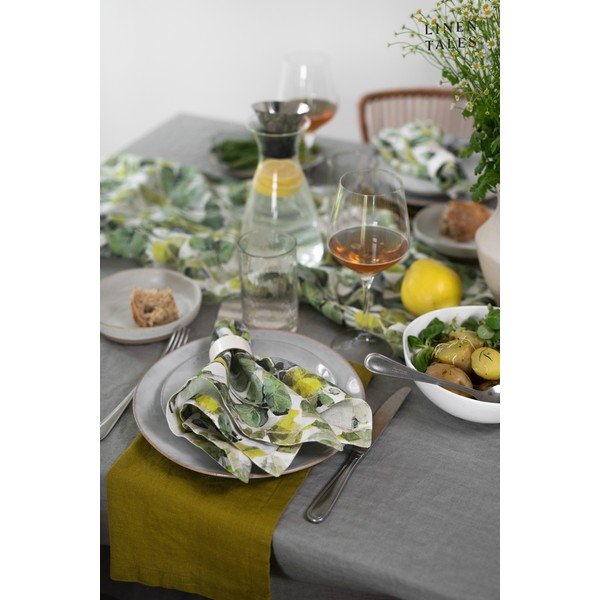 Rohelised lauamatid 4 tk komplektis Lotus - Linen Tales-image-3