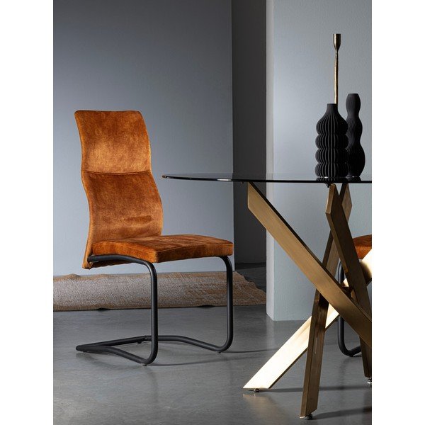 Konjakipruuni polsterdatud söögitool Thelma - Bizzotto-image-1