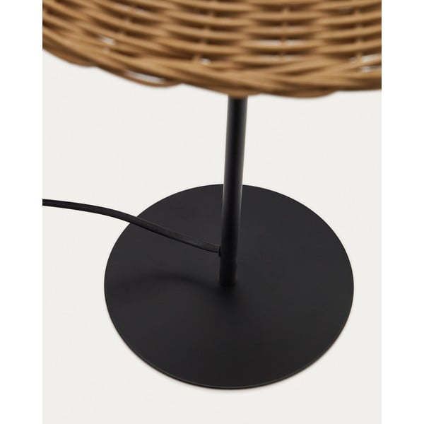 Must-puiduvärvi rotangist varjuga laualamp (kõrgus 50 cm) Urania - Kave Home-image-3