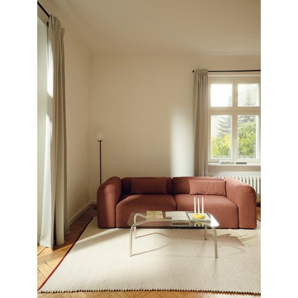 Punane/beež käsitsi kootud villane vaip 140x200 cm Lenu - noo.ma-image-2