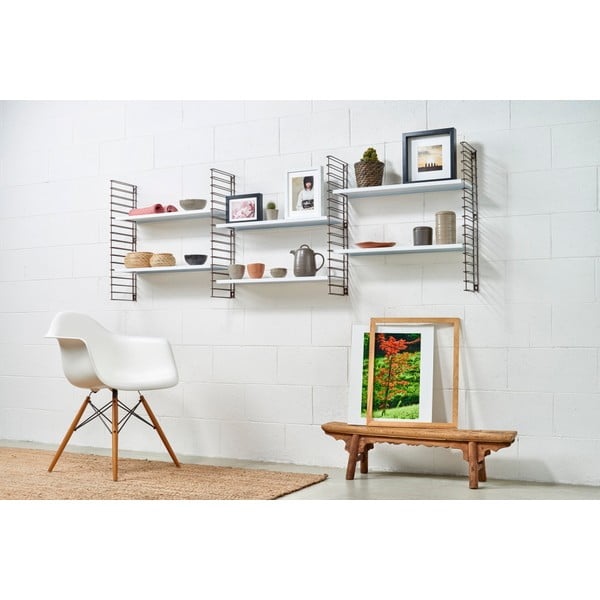 3-korruseline riiul vase värvi detailidega, valgete riiulitega Libro, laius 70 cm - Metaltex-image-3