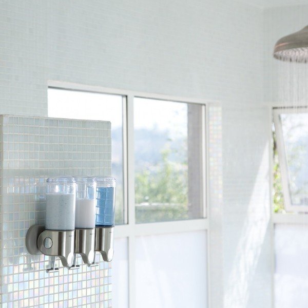 Seebidosaator roostevabast terasest, hõbedane 1,32 l seinale paigaldatav seebidosaator - simplehuman-image-3