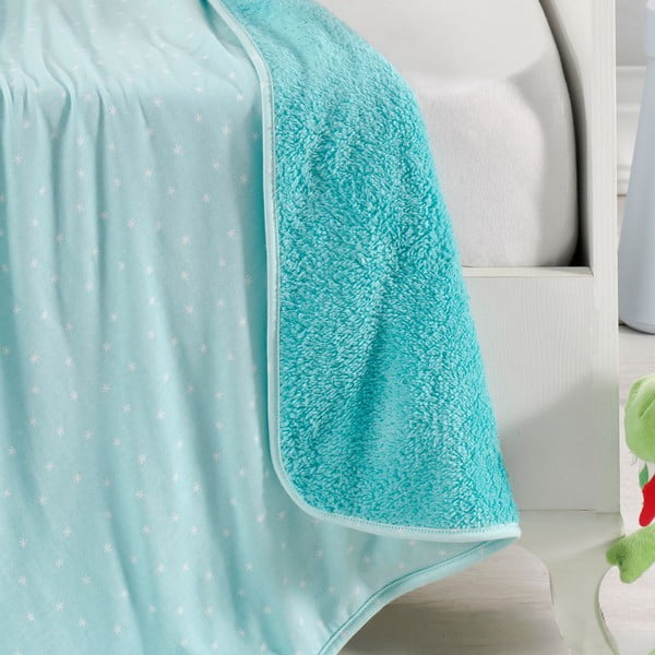 Türkiissinine puuvillane beebitekk 100x80 cm Sunny - Mijolnir-image-1