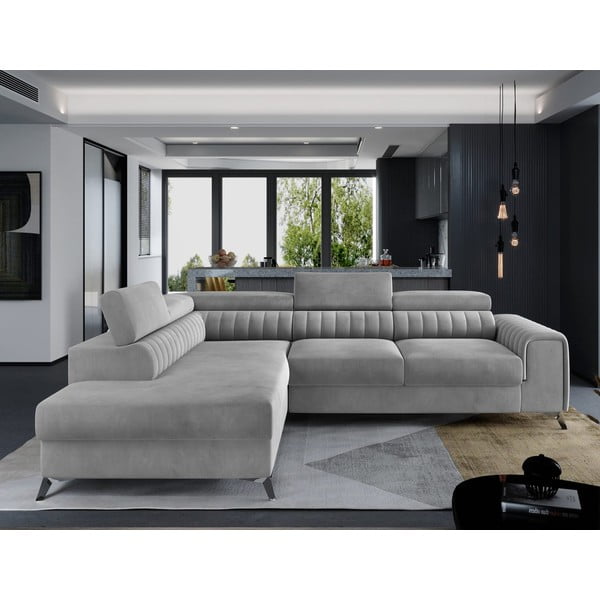 Hall sametist lahtikäiv/sahtliga nurgadiivan (vasak nurk/L-kujuline) Laurence – ELTAP-image-1