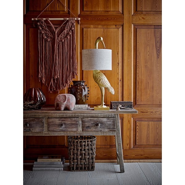 Kuldne laualamp tekstiilvarjundiga (kõrgus 73 cm) Heron - Bloomingville-image-1