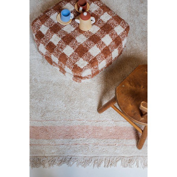 Roosa-kreem pestav käsitsi kootud puuvillane vaip 90x130 cm Gastro Rose - Lorena Canals-image-3