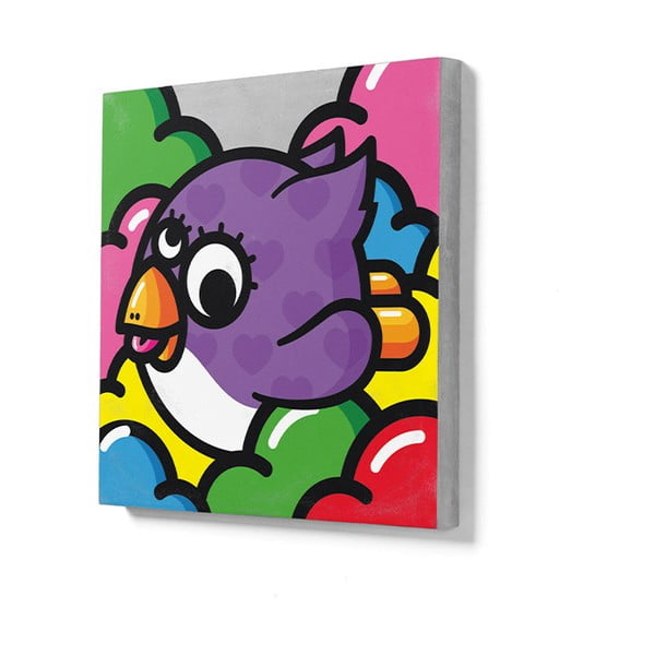 Betoonist seinamaal Volante Violette, 50 x 50 cm Oiselle Volante - Lyon Béton-image-1