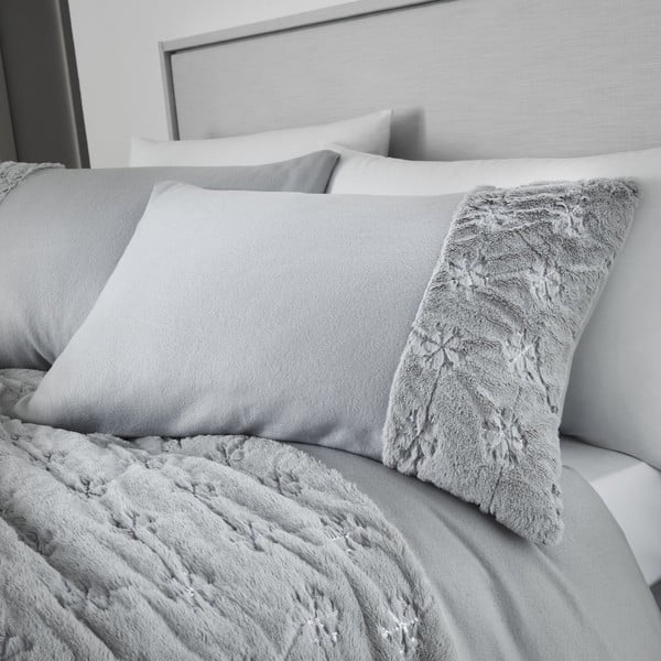 Hall mikropluus voodipesu , 200 x 200 cm Cosy Snowflake - Catherine Lansfield-image-1