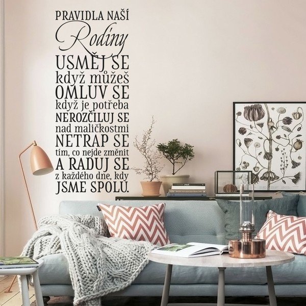 Nástěnná samolepka Pravidla rodiny