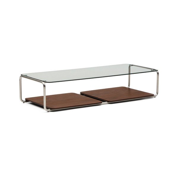 Tumepruun diivanilaud klaasist pealispinnaga 60x140 cm Tarsel - Kave Home-image-2