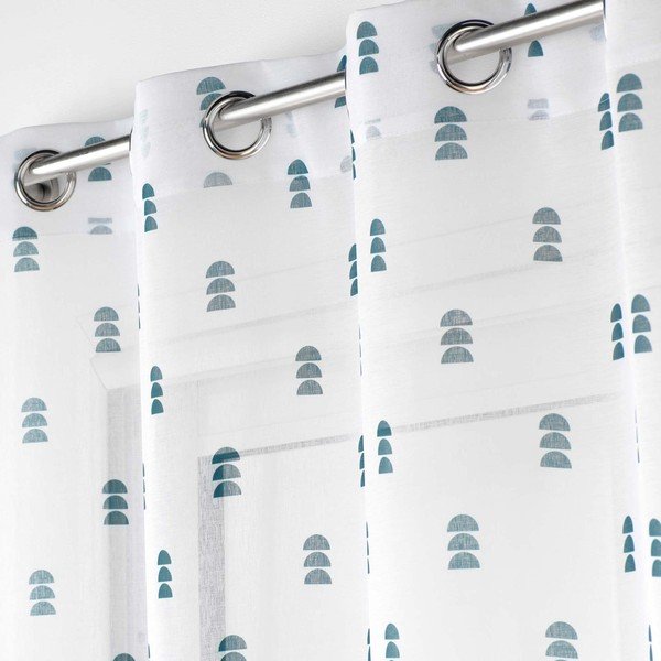 Valge-sinine voile kardin 140x240 cm Geokid - douceur d'intérieur-image-1
