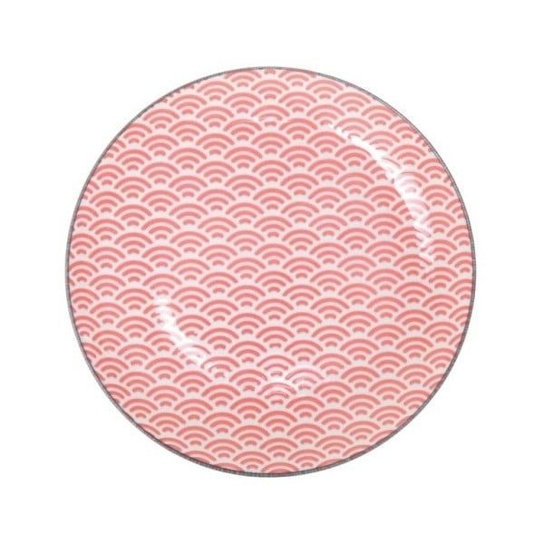 Červený porcelánový talíř Tokyo Design Studio Wave, ⌀ 20,6 cm