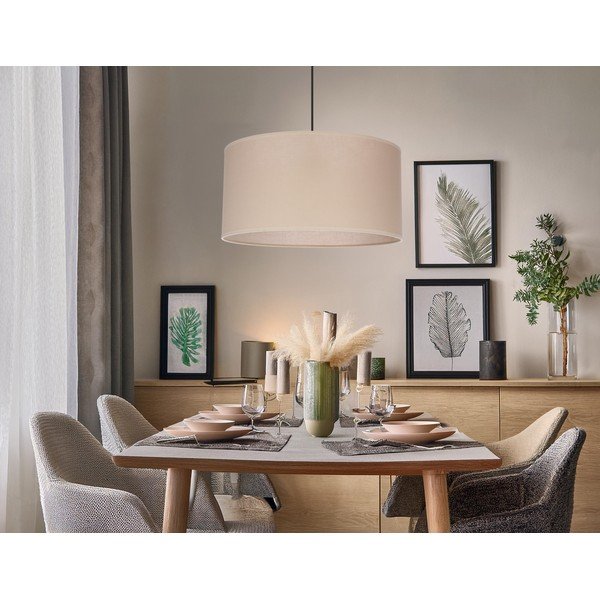 Beež rippvalgusti tekstiilist varjuga ø 40 cm Shanti - Candellux Lighting-image-4