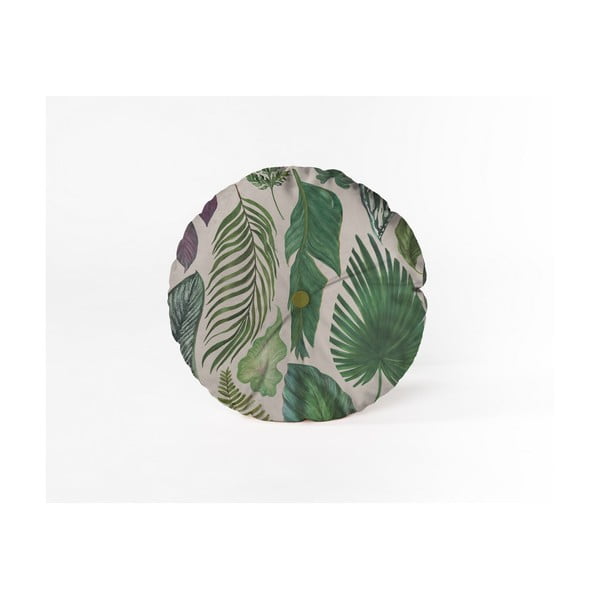 Ümmargune dekoratiivpadi sametkattega Leaves, ⌀ 45 cm - Velvet Atelier