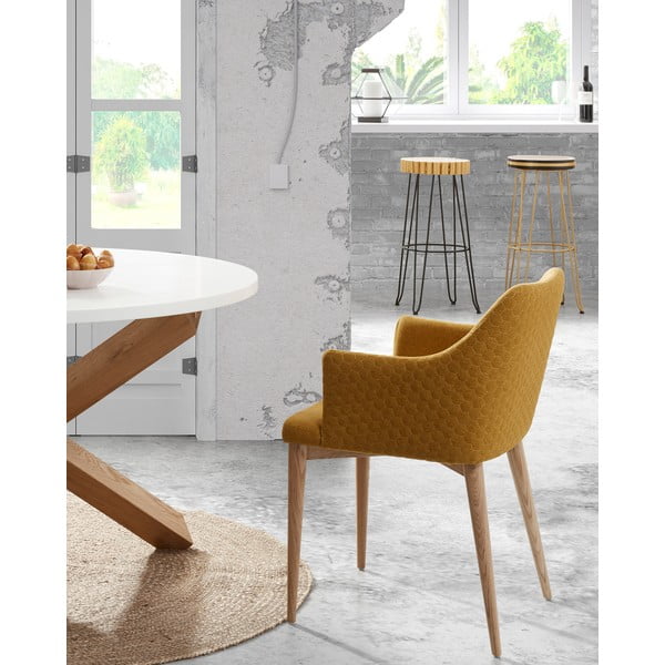 Sinepikollane söögitool Danai - Kave Home-image-4