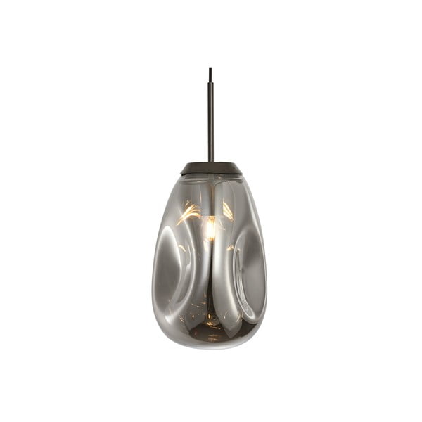 Pendlilamp, puhutud klaasist, hall värv Pendel, kõrgus 33 cm - Leitmotiv