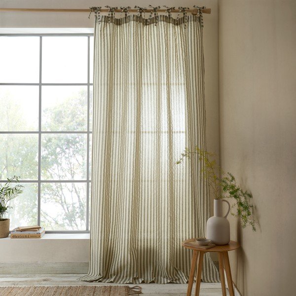 Roheline kardin 140x229 cm Zanzibar Woven Stripe - Pineapple Elephant-image-1