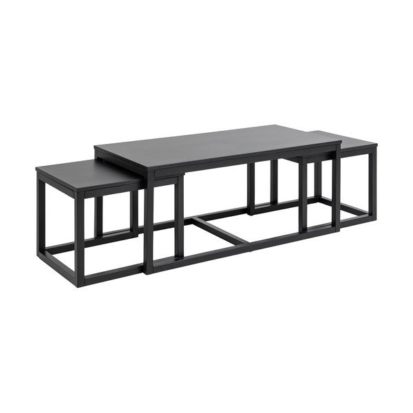 Mustad tammespooniga diivanilauad 3tk komplektis 60x120 cm Cornus - Actona