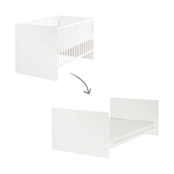 Valge reguleeritava kõrgusega võrevoodi 70x140 cm Anton - Roba-image-2