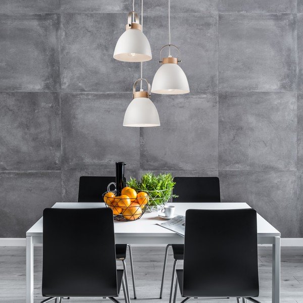 Valge rippvalgusti metallist varjuga ø 37 cm Danielle - LAMKUR-image-2