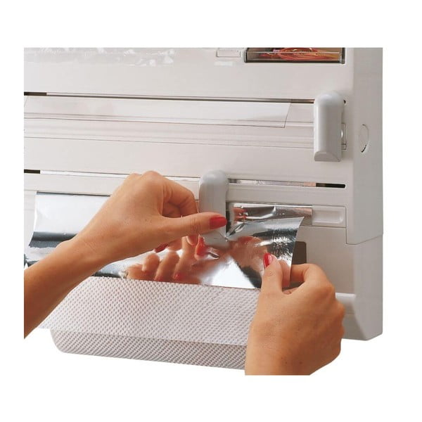 Valge seinale kinnitatav plastikust majapidamispaberi ja fooliumi hoidik Parat - LEIFHEIT-image-4