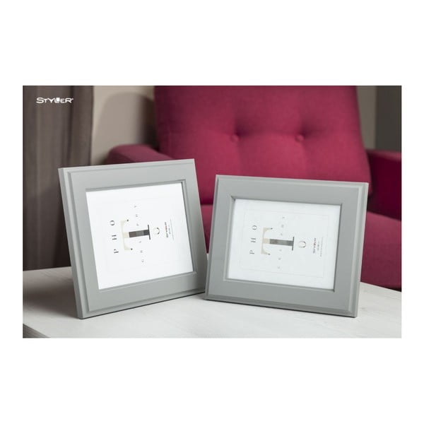 Světle šedý rámeček na fotografii Styler Malmo, 40 x 50 cm