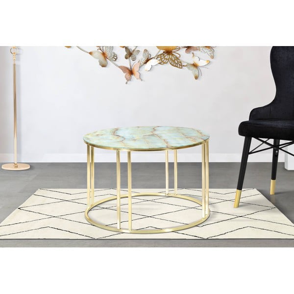 Valge ja kuldne kohvilaud , ø 75 cm Sepa - Mauro Ferretti-image-1