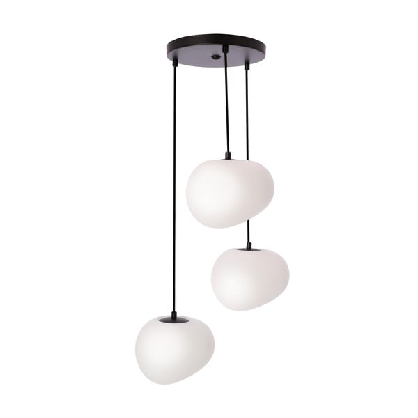 Must-valge rippvalgusti ø 42 cm Stones - Candellux Lighting