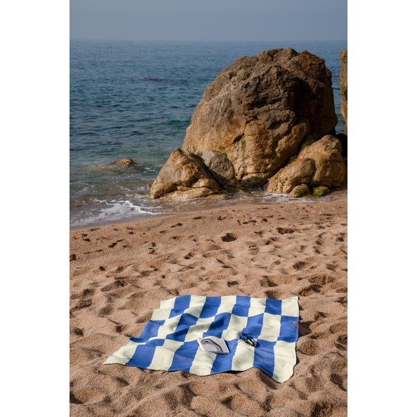 Helekollane/sinine puuvillane rannarätik 100x160 cm Su - noo.ma-image-1