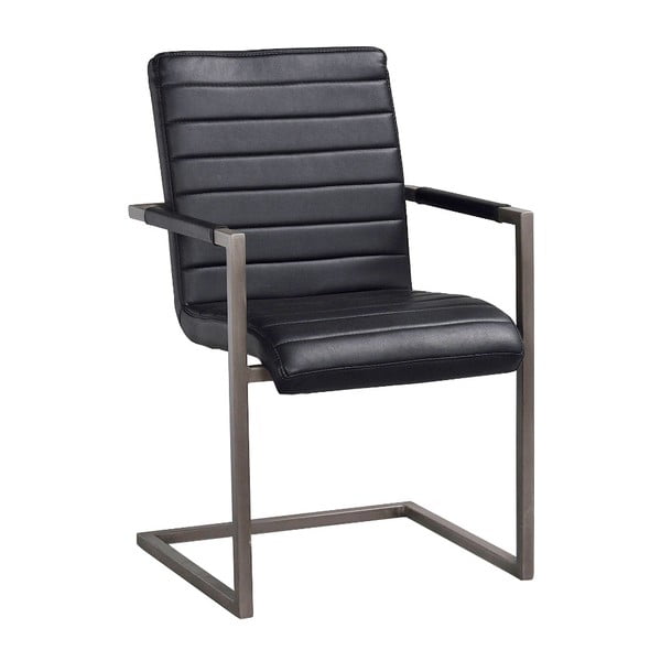 Černá židle s černým kovovým podnožím Rowico Clive