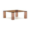 Pruun klaasist diivanilaud 85x85 cm Adularia - Kave Home