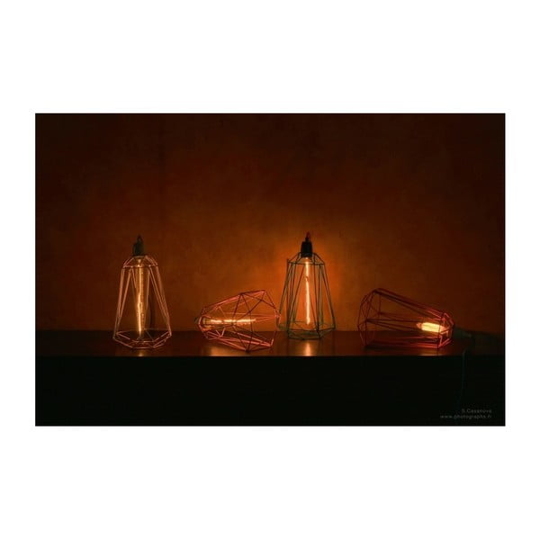 Světlo s oranžovým stínítkem a šedým kabelem Filament Style Diamond #3-image-4