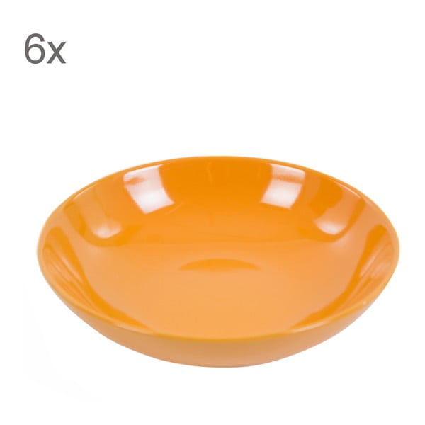 Sada 6 talířů Kaleidos 21 cm, oranžová