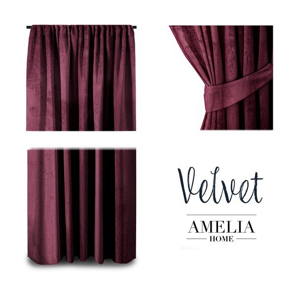 Fialový sametový závěs AmeliaHome Velvety, 245 x 140 cm-image-2