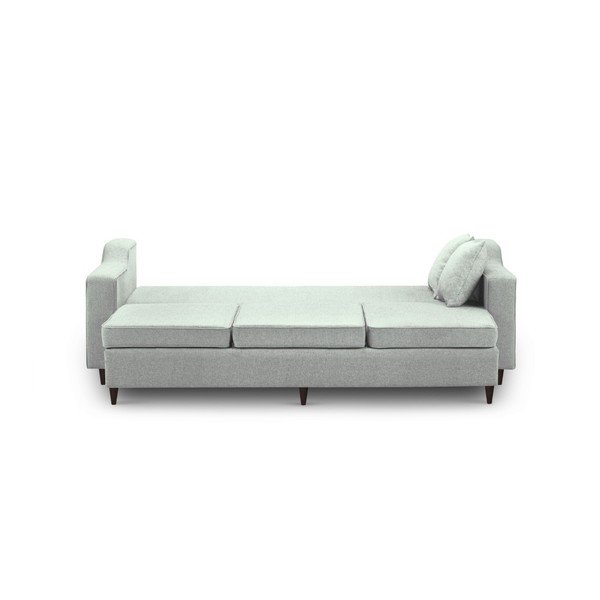 Světle zelená třímístná rozkládací pohovka s úložným prostorem Mazzini Sofas Narcisse-image-1