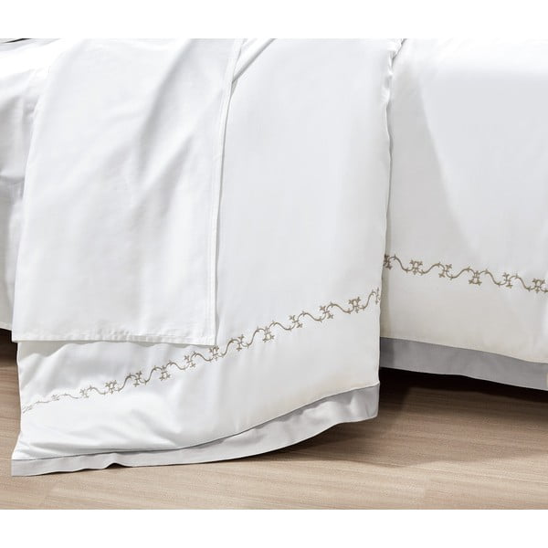 Valge satiin-puuvillast pikendatud voodipesu kaheinimesevoodile 240x220 cm Diana - Mila Home Luxury-image-2