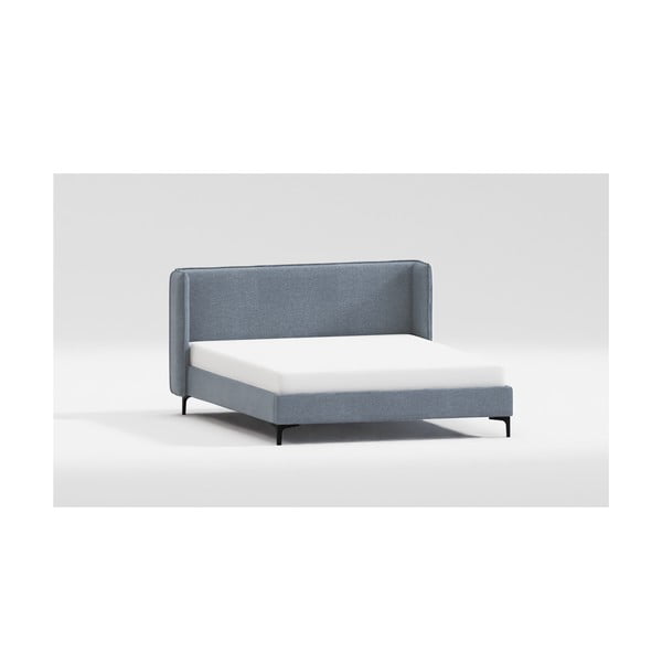 Sinine polsterdatud kaheinimesevoodi koos voodipõhjaga 200x200 cm Basti - Ropez-image-3