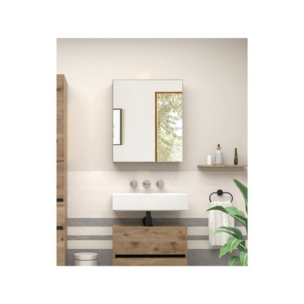 Tammepuidust rippkapp koos peegliga 60x70 cm Wisla - Støraa-image-3