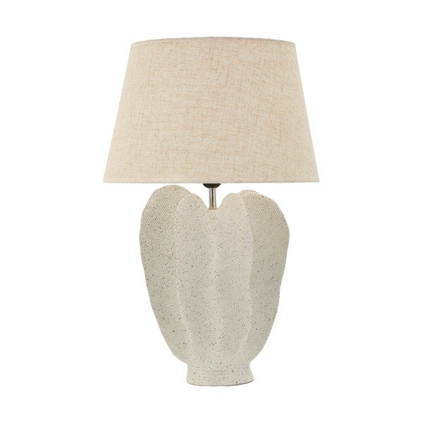 Kreemikas laualamp tekstiilist varjuga (kõrgus 63 cm) Ester - Mauro Ferretti